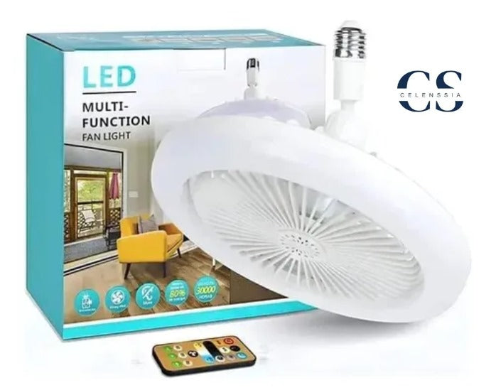 VENTILADOR CON LUZ LED MULTIFUNCIÓN - FOCO VENTILADOR